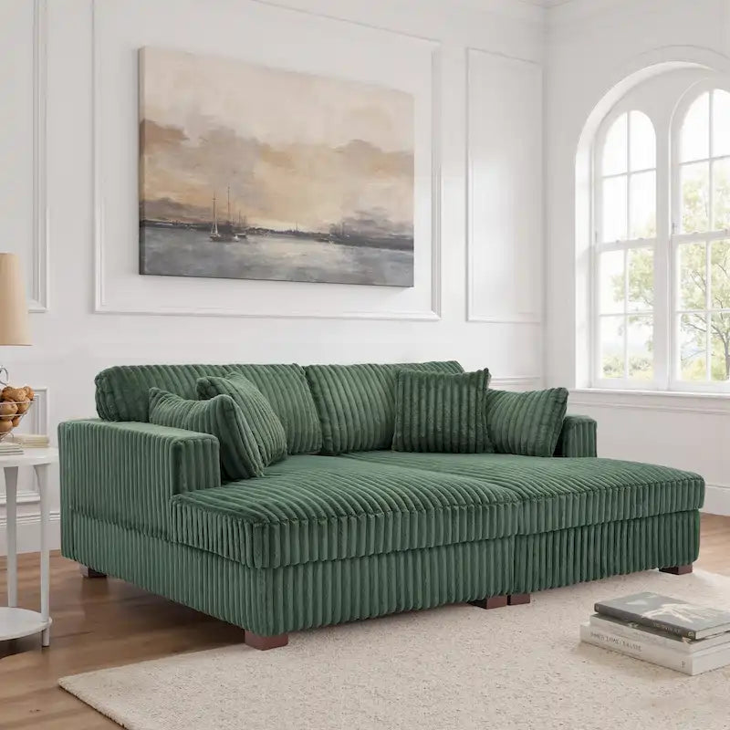 Modulares Ecksofa mit Chaiselongue aus weichem Cord, 84 W
