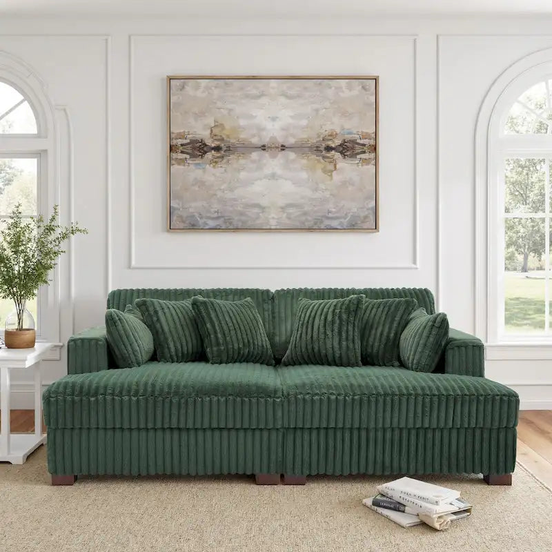 Modulares Ecksofa mit Chaiselongue aus weichem Cord, 84 W