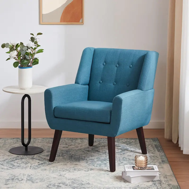2 moderne Akzentstühle mit Knopfheftung
