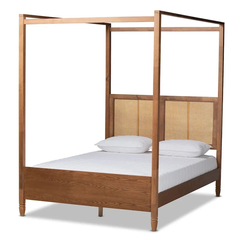 Modernes Himmelbett aus synthetischem Rattan