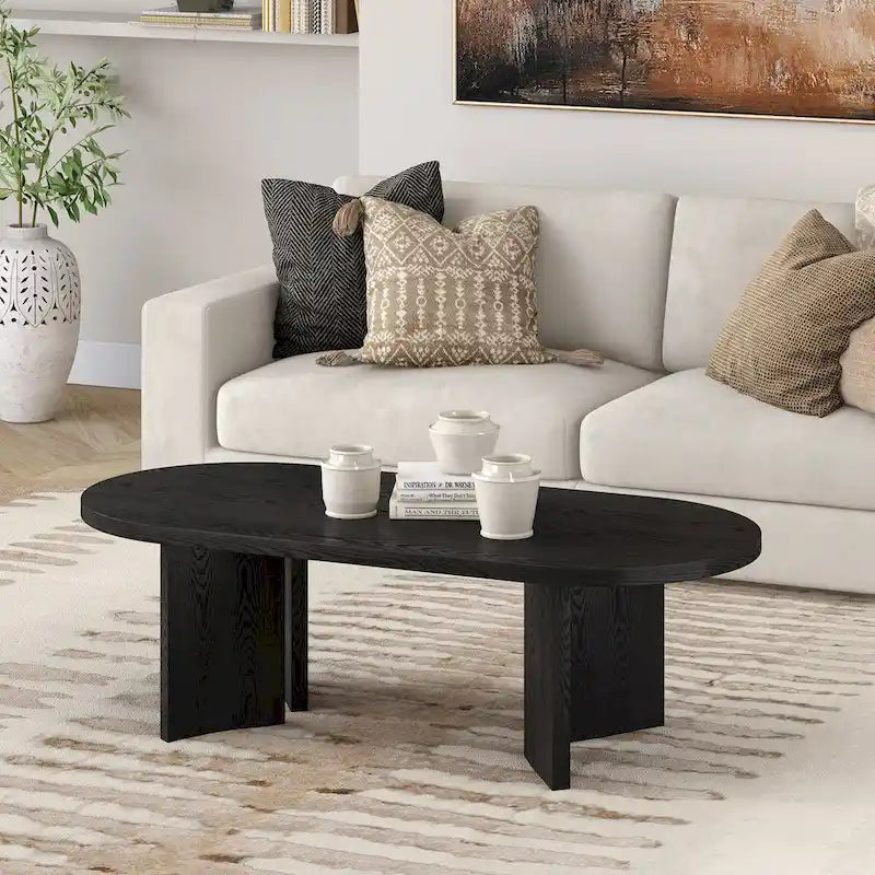 48 Zoll breiter ovaler Couchtisch - 47.63 Zoll breit